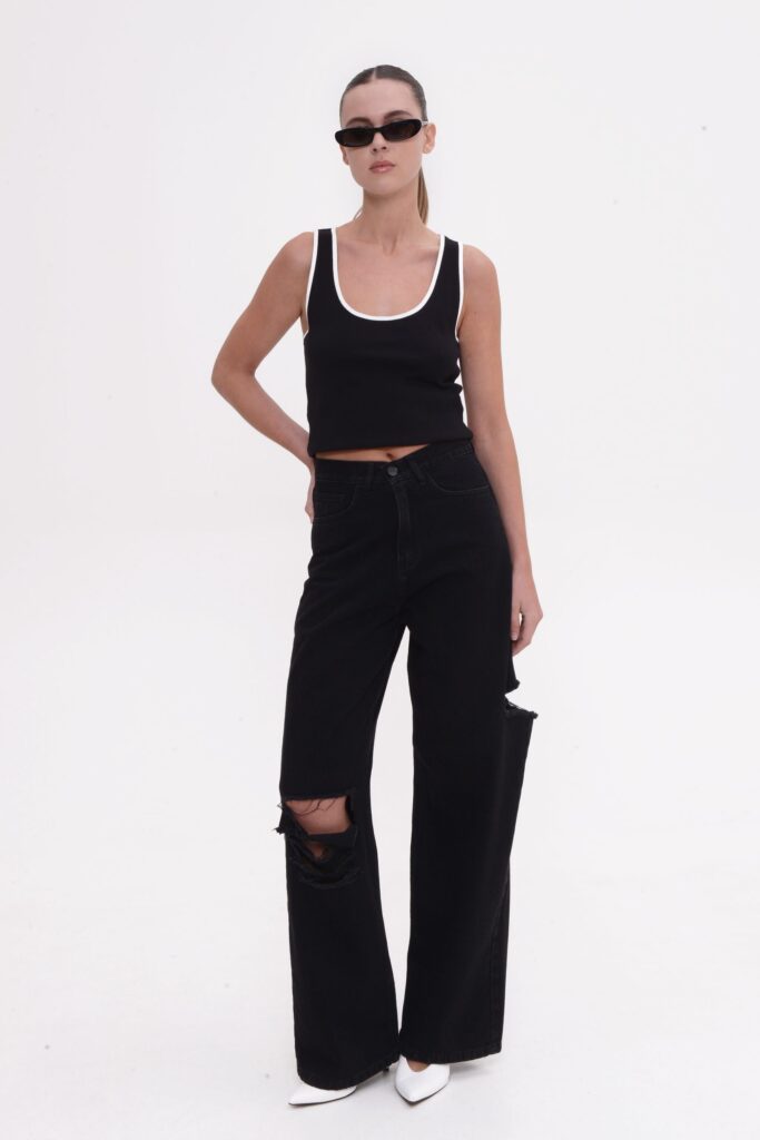 Emma wide leg – black